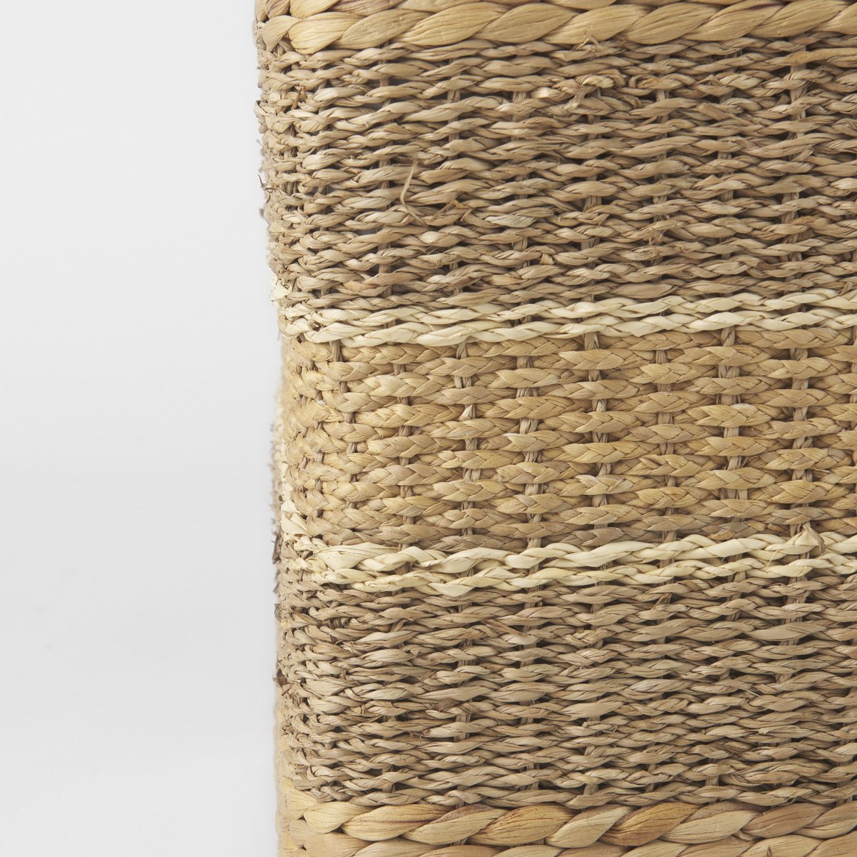 Mercana Maya Brown Stripes Seagrass Square Pouf
