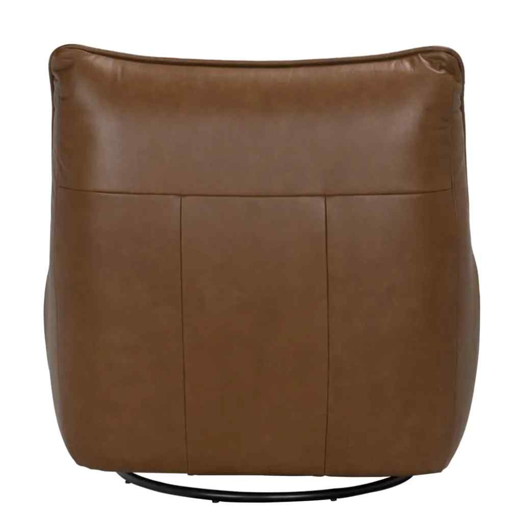 Mcclain Tan Leather Swivel Club Chair