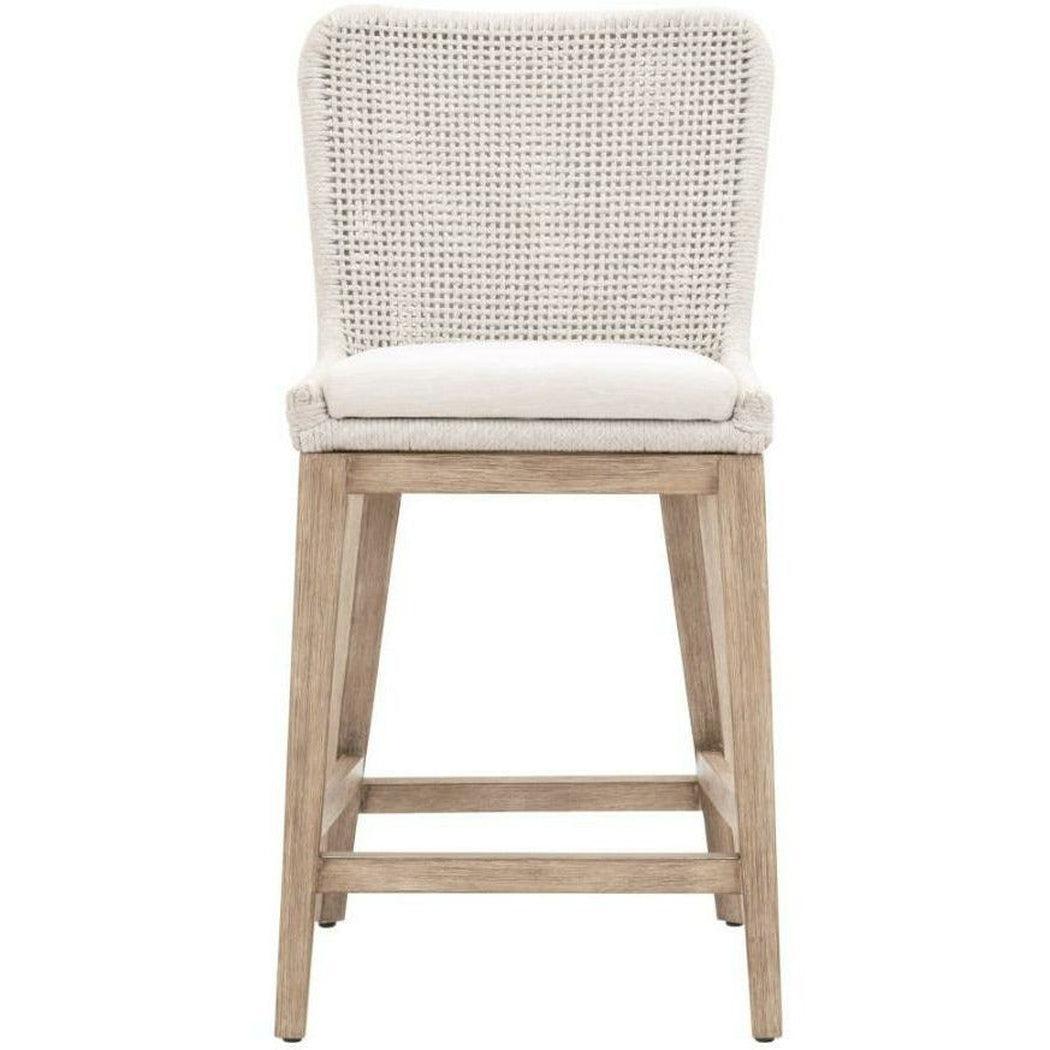 Mesh Counter Stool White Speckle Rope & Seat Mahogany Wood Counter Stools Sideboards and Things By Essentials For Living