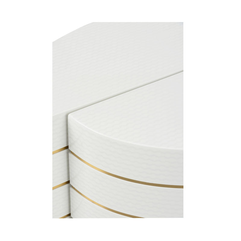 Chelsea House Mezzaluna Bunching White Lacquered Textured Table (Set of 2)