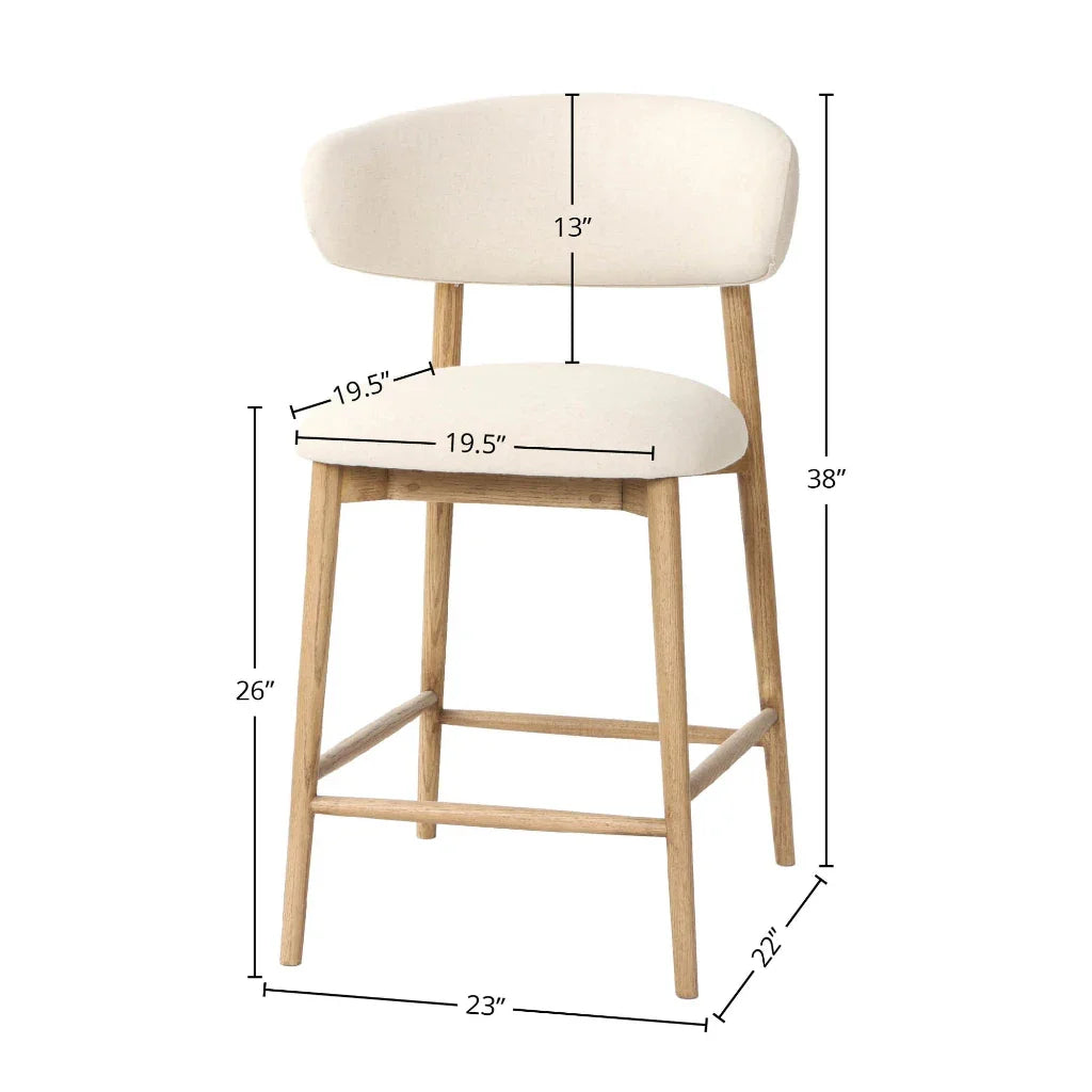 LH Home Milo Blend Fabric Counter Stool