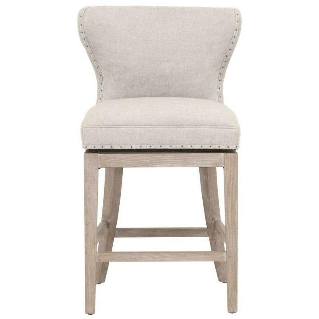 Milton Swivel Counter Stool Bisque French Linen Ash Counter Stools Sideboards and Things By Essentials For Living