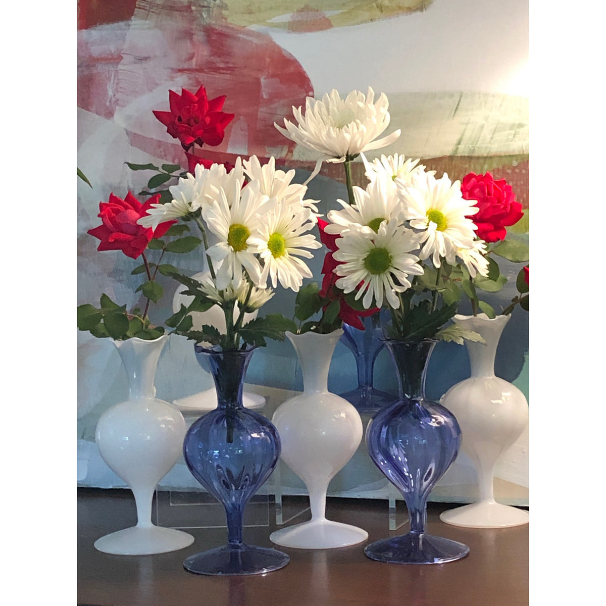 Miss Lizzie Cobalt Glass Bud Vase 4PC