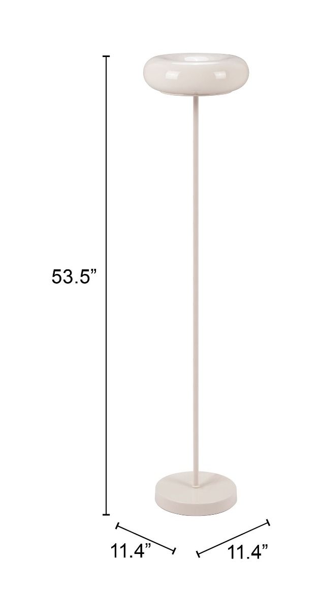 Zuo Modern Munk Steel Cream Floor Lamp