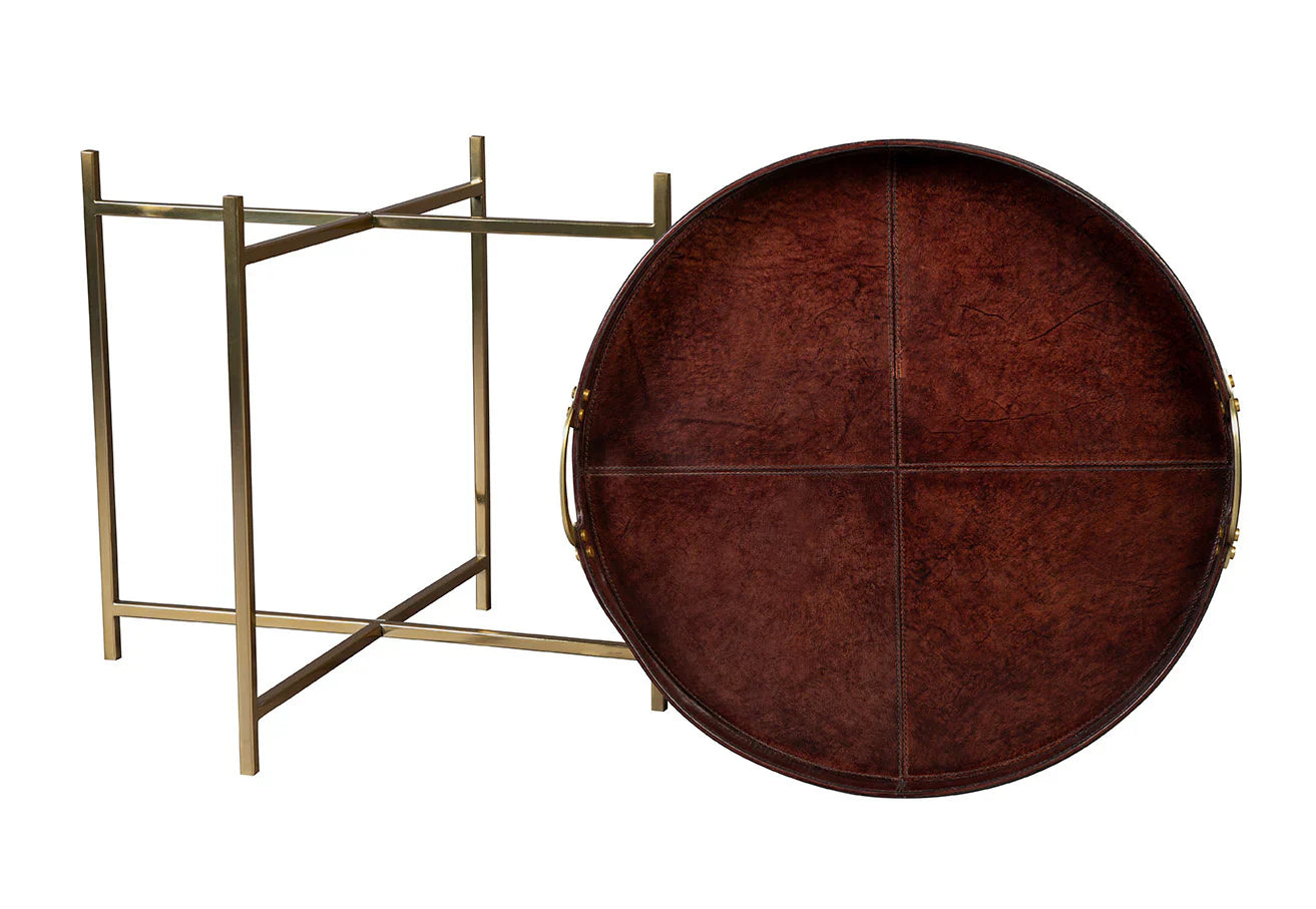 Furniture Classics Murphy Leather Round Tray Table