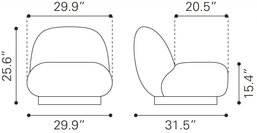 Zuo Modern Myanmar Shearling Fabric Club Chair