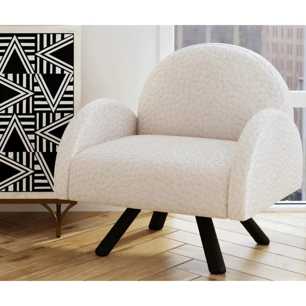 Bassett Mirror Myrtle Wood Beige Armless Accent Chair