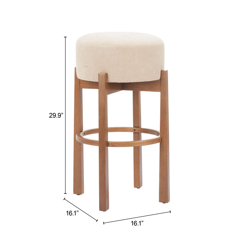 Zuo Modern Nade Textured Fabric Barstool 2PC