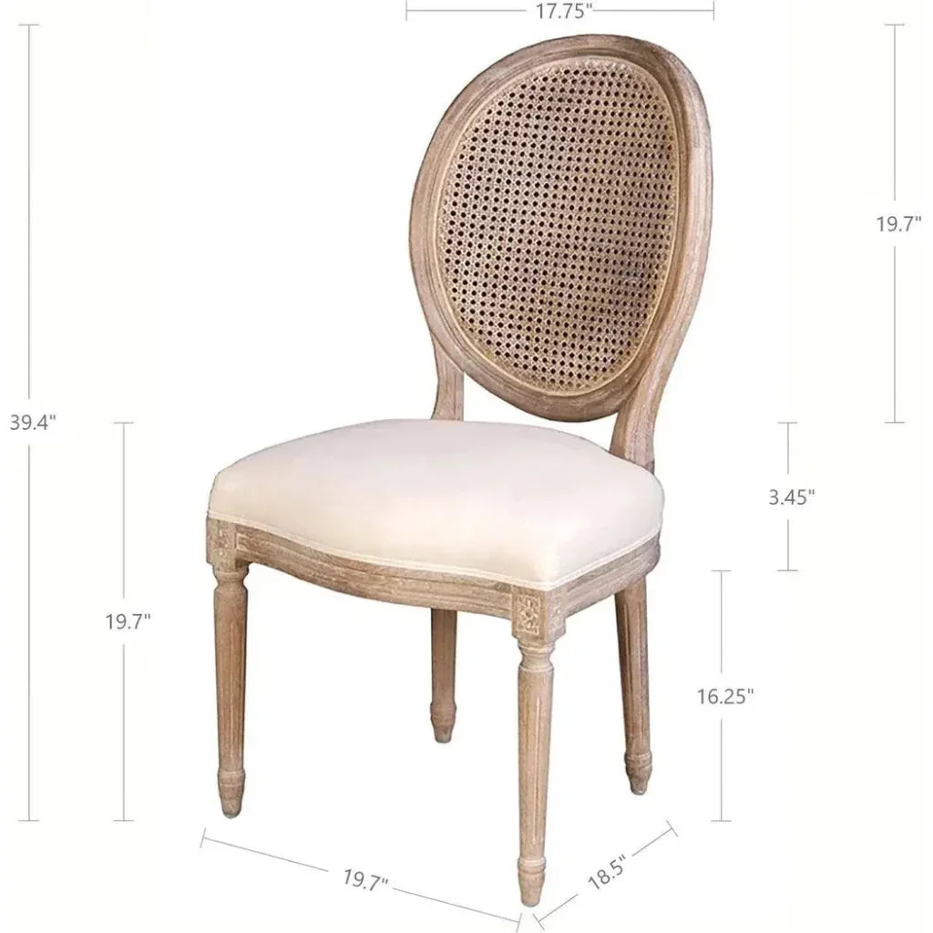 Napoleon Dining Chair with Cane Back 2PC Set - LOOMLAN - LH Imports - Dining Chairs