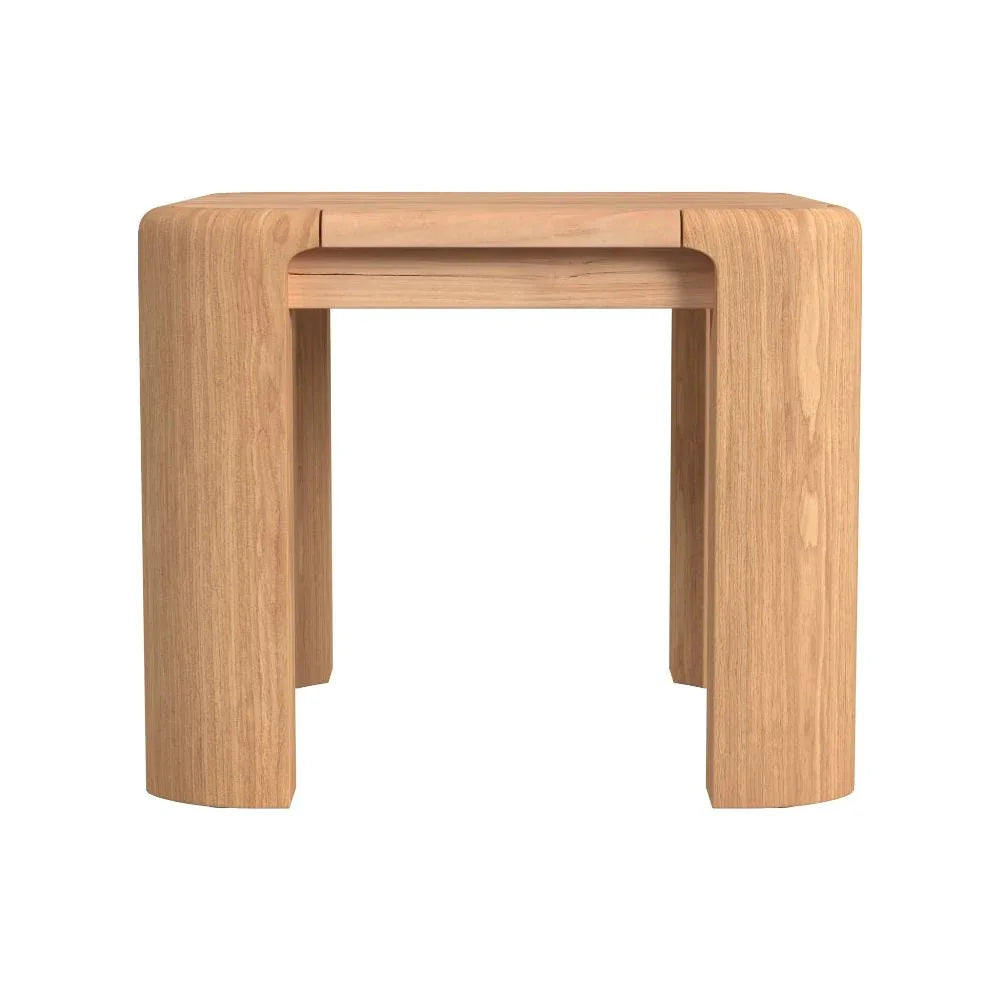 Natural Teak Rectangular Outdoor End Table -- view 8