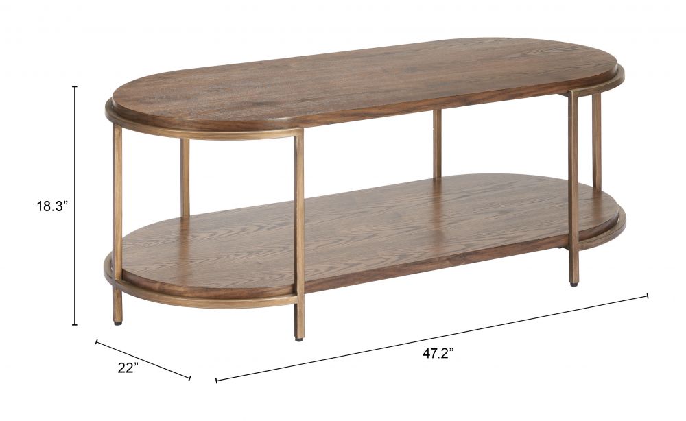 Zuo Modern Niju Wood Top Oval Coffee Table