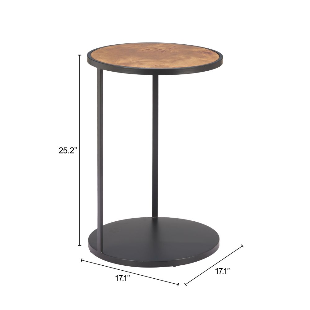 Zuo Modern Nodo Wood Top Round Side Table