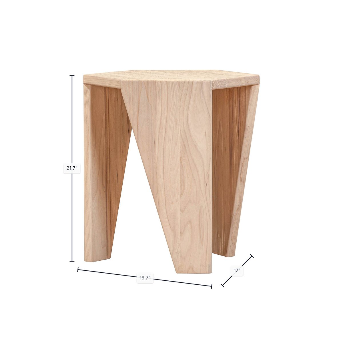 LH Home Nordic Three Leg Wood Side Table