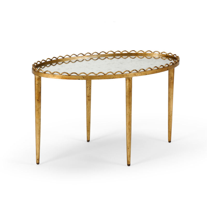 Notting Hill Mirrored Top Oval Cocktail Table-Coffee Tables-Chelsea House-LOOMLAN