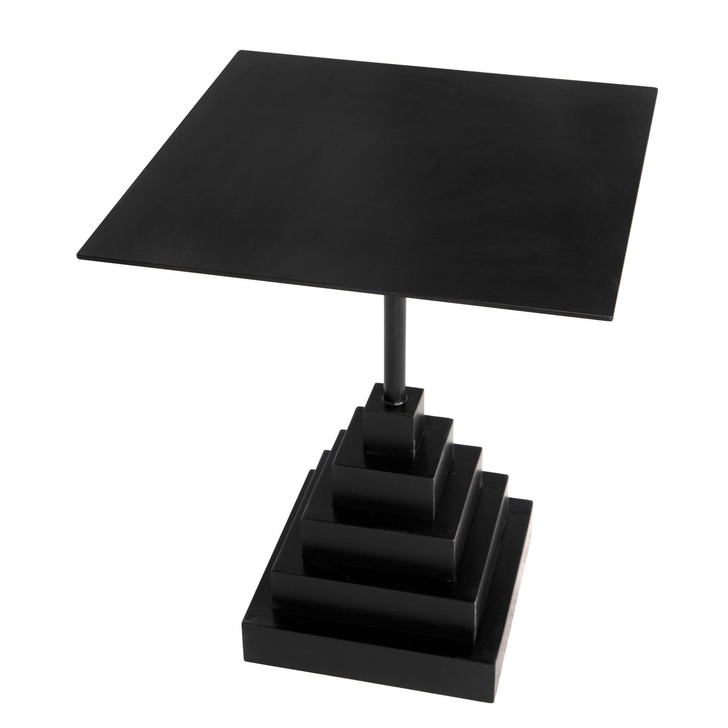 Noir Nova Industrial Steel Black Side Table
