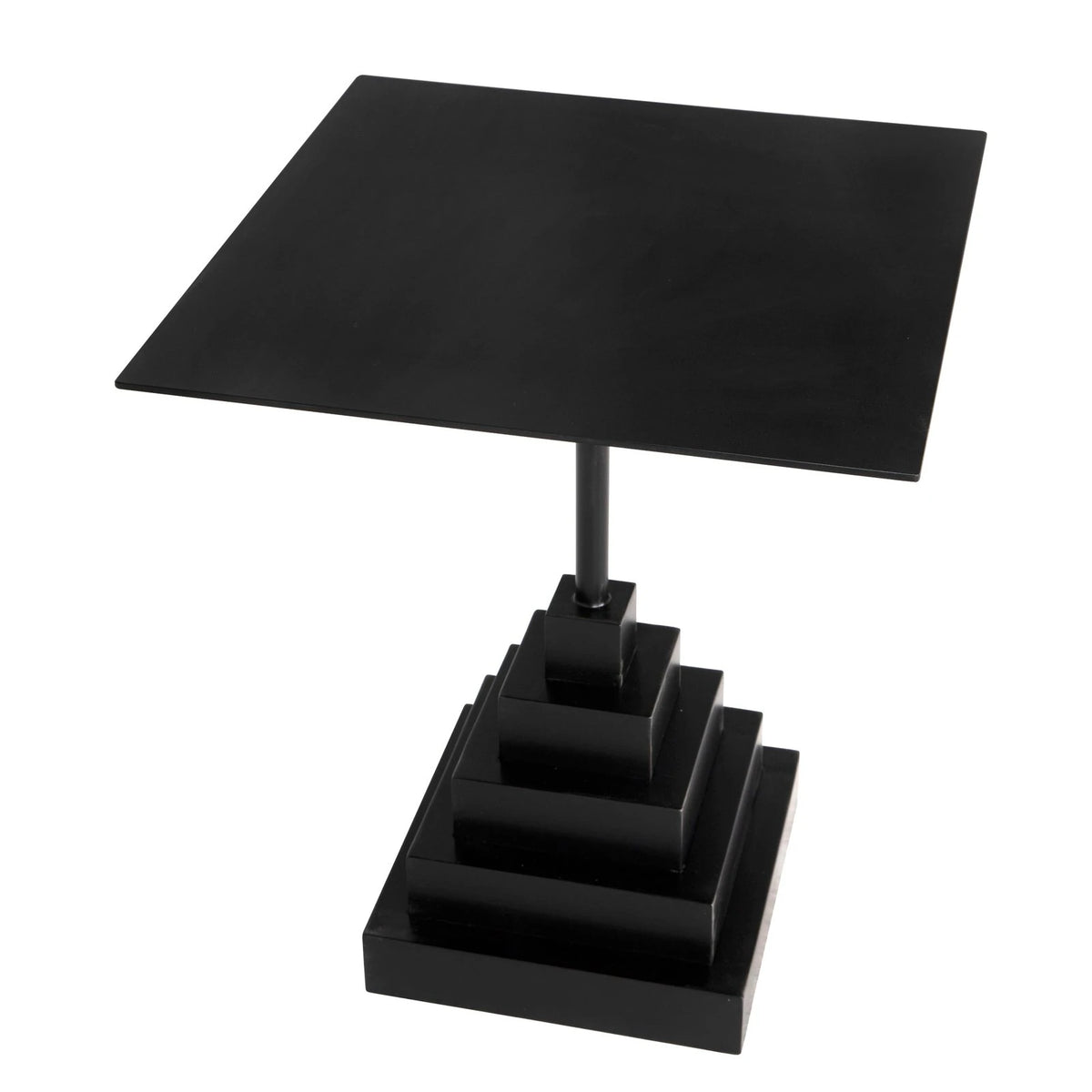 Noir Nova Industrial Steel Black Side Table