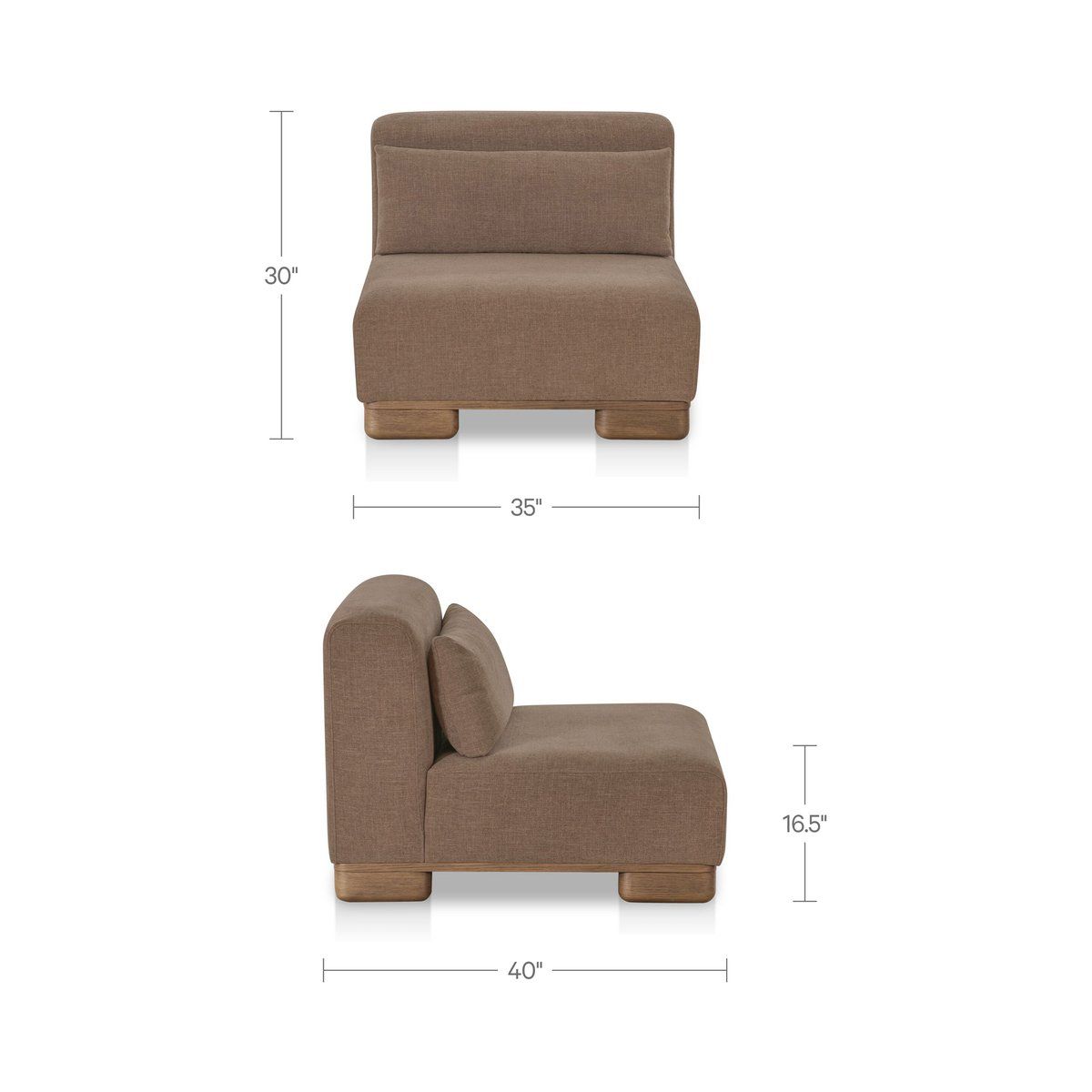 June Performance Fabric Armless Slipper Chair
