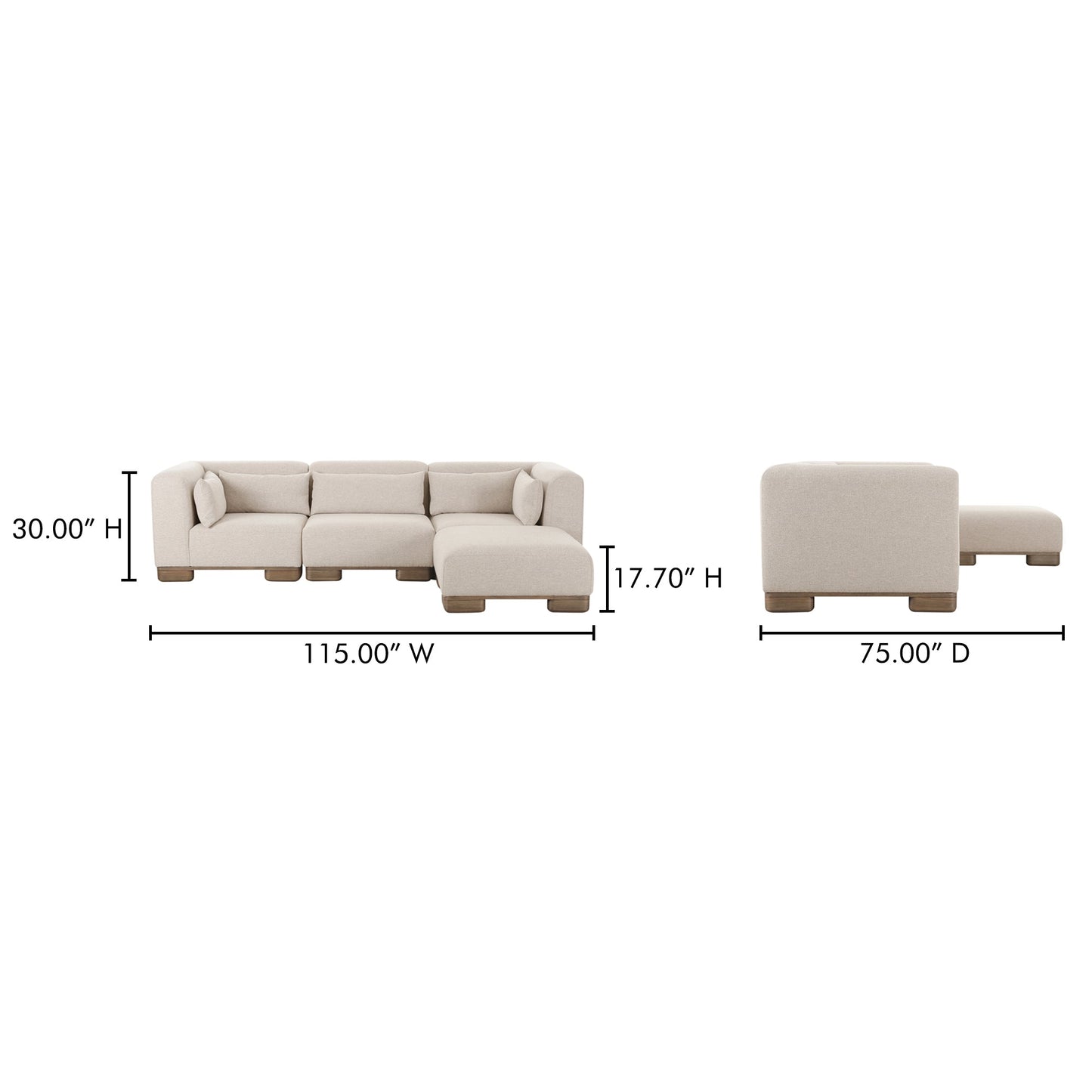 June Oatmeal Lounge Modular Sectional