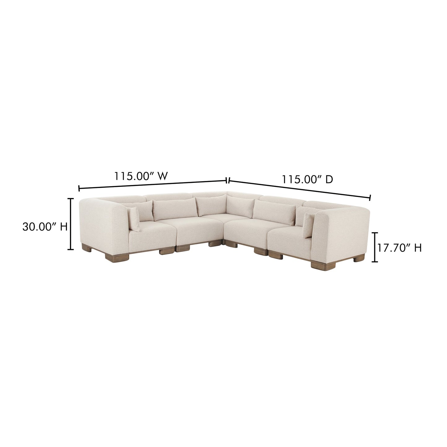 June Beige Classic L-Shaped Modular Sectional