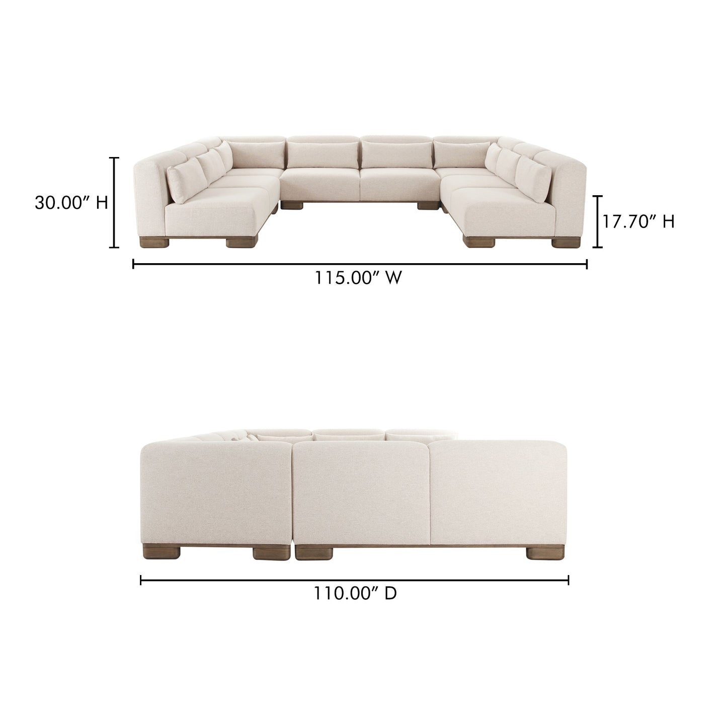 June Oatmeal U-Shaped Modular Sectional