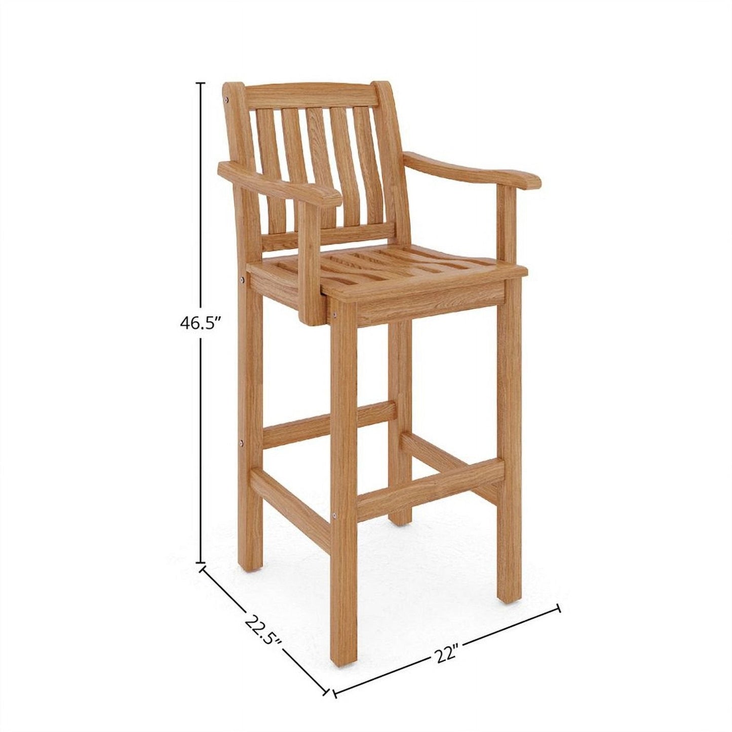 Oasis Teak Outdoor Bar Armchair-Outdoor Bar Stools-HiTeak-Sideboards and Things