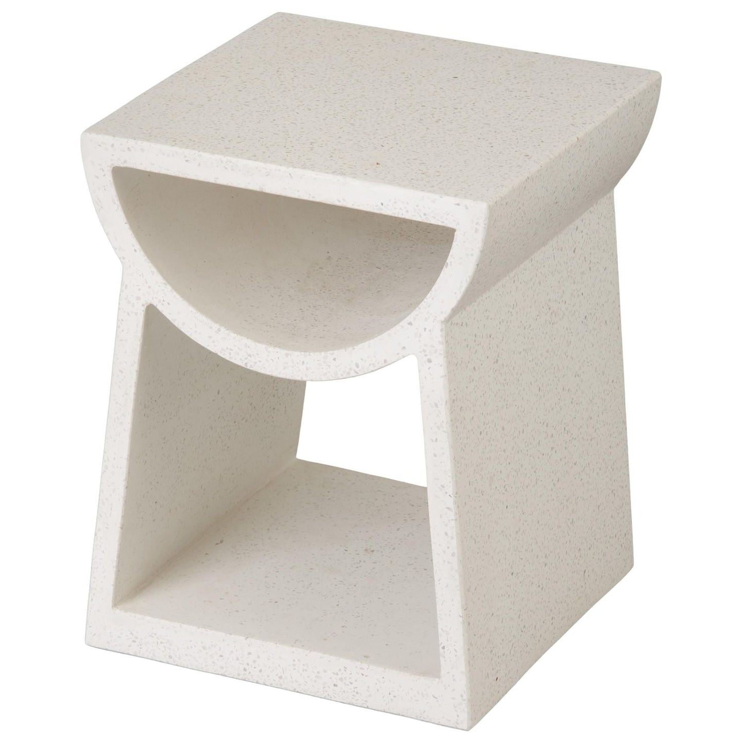 Emissary Ole White Terrazzo Garden Stool