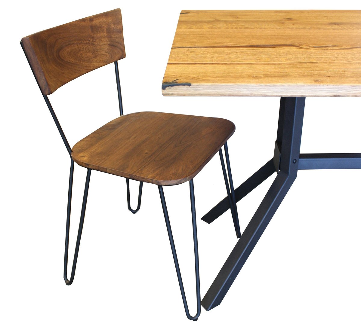 LH Home Organic Wooden Armless Dining Chair (Set of 2)