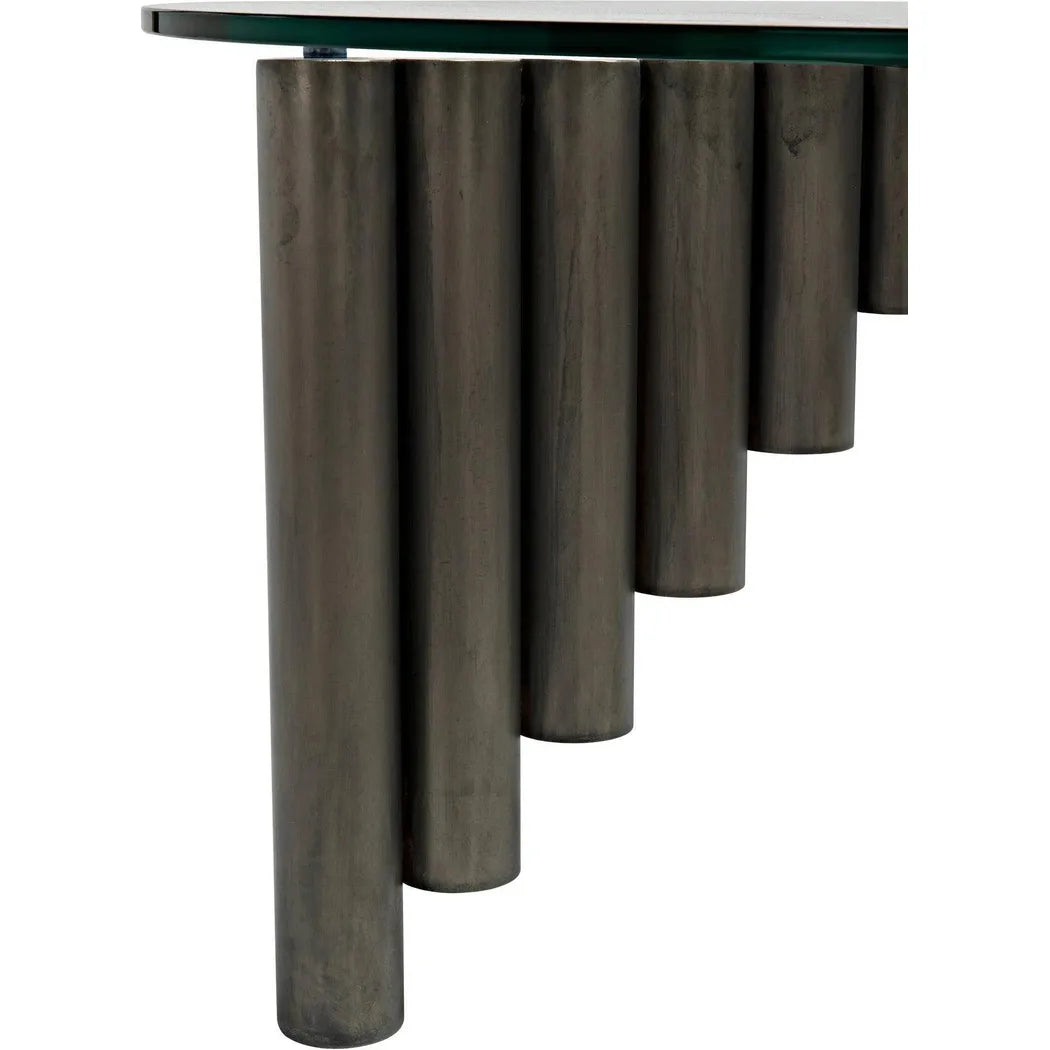 Noir Organum Coffee Table, Gun Metal Finish