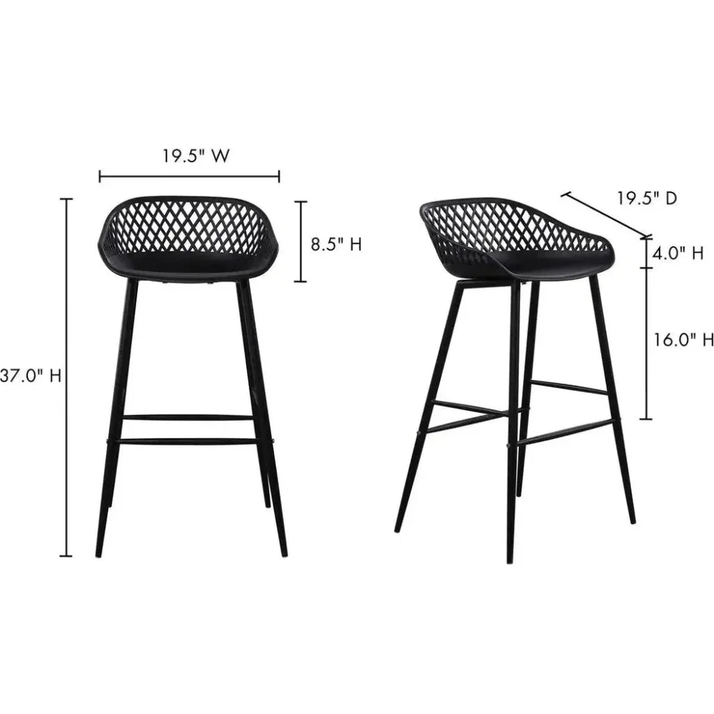 Outdoor Barstool Black Set (Bar Height)-Outdoor Bar Stools-Moe's Home-LOOMLAN