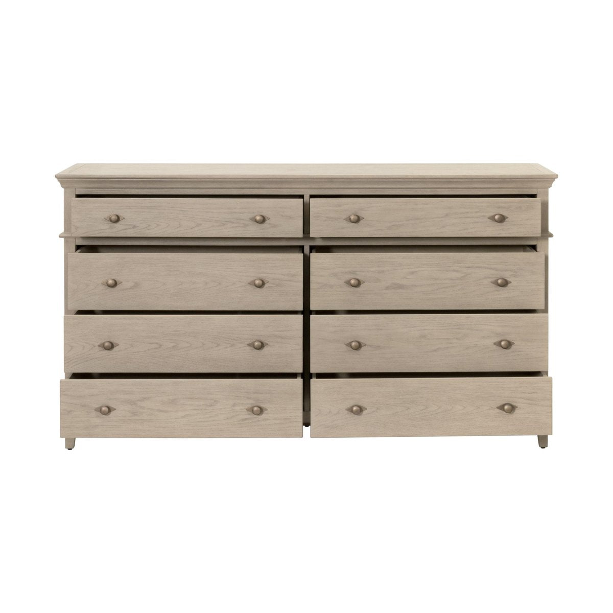 Essentials For Living Oxford 8-Drawer White Washed Oak Wooden Double Dresser