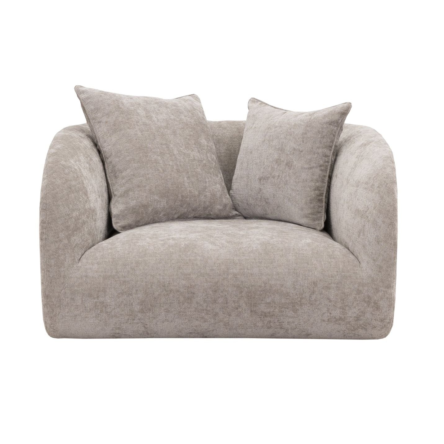 LOOMLAN Custom Upholstery Pebble Organic Curved Armrest Fabric Accent Chair