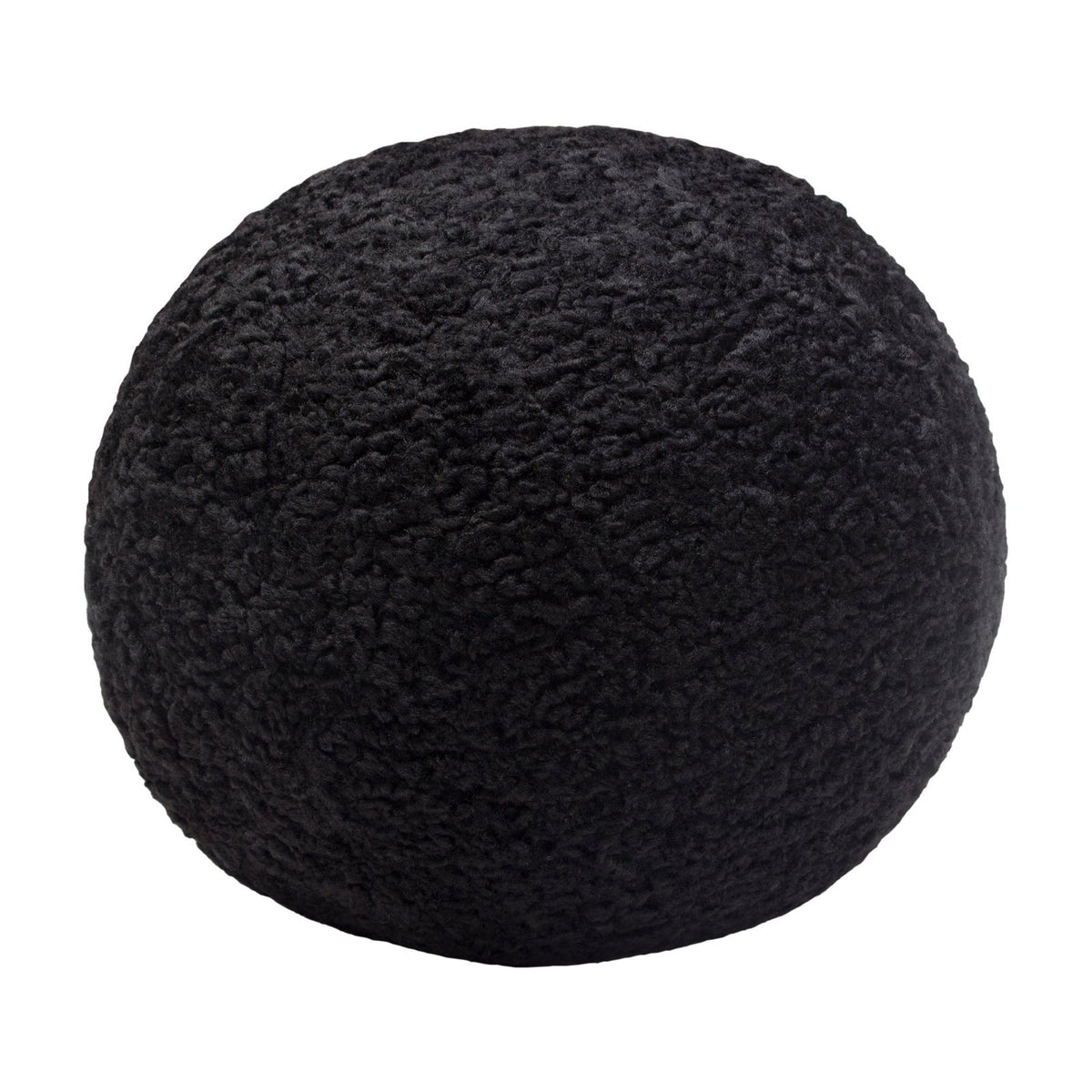 Diamond Sofa Black Faux Sheepskin Round Accent Pillow (Set of 2)
