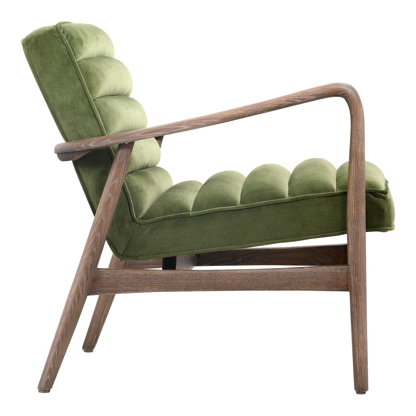 Moe's Home Anderson Performance Fabric Fiber & Wood Green Armchair