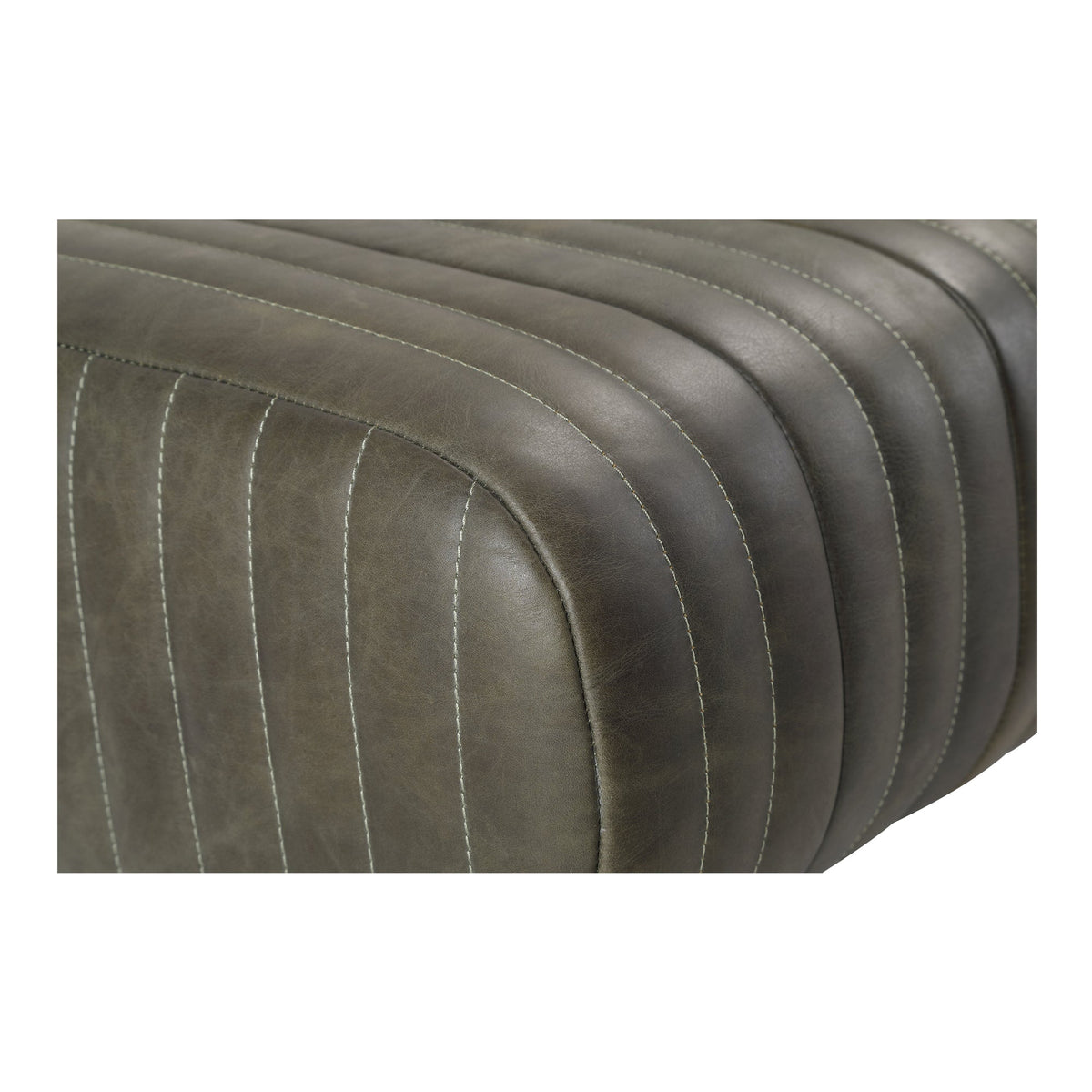 Moe's Home Endora Grain Leather & Iron Coffee Black Bench