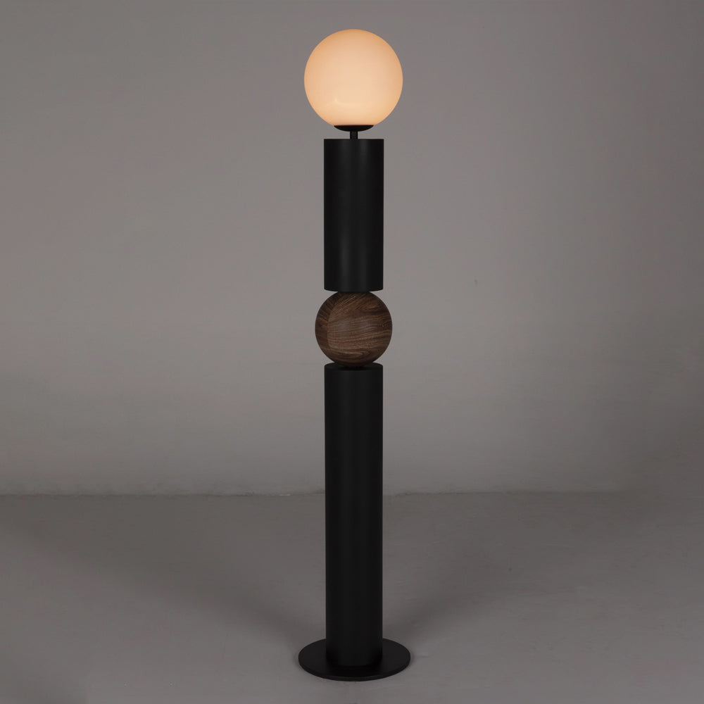 Noir Max Industrial Steel Black Floor Lamp