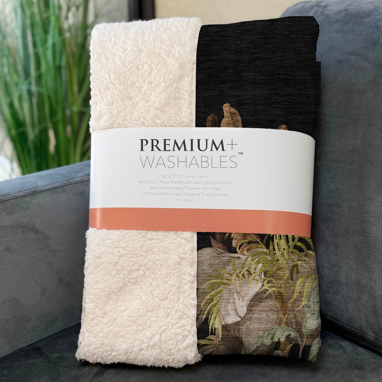 Palms & Safari Animals 50" x 70" Throw Blanket