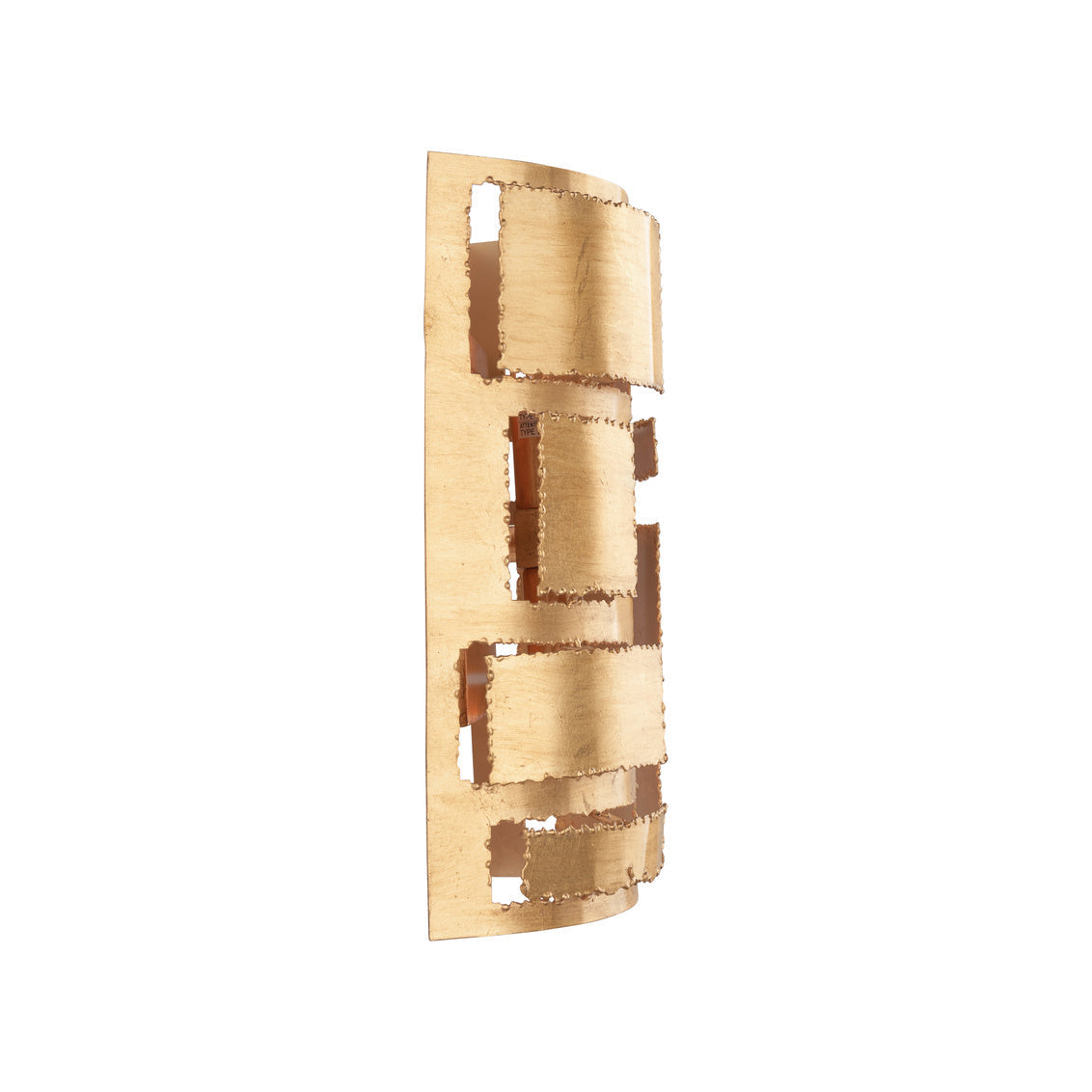 Pane Metal Golden Wall Sconce