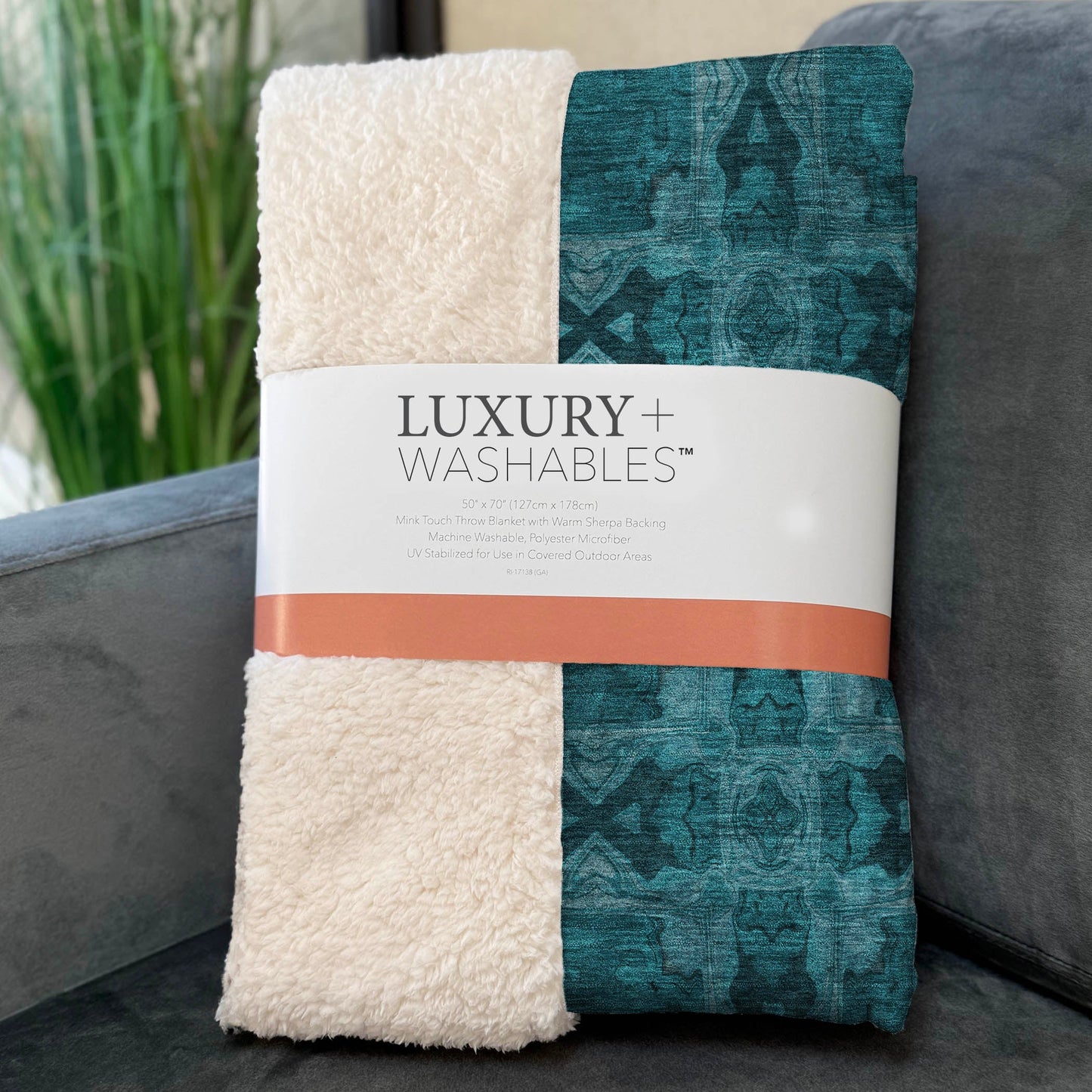 Addison Rugs Panel Teal Washable Indoor-Outdoor Rug