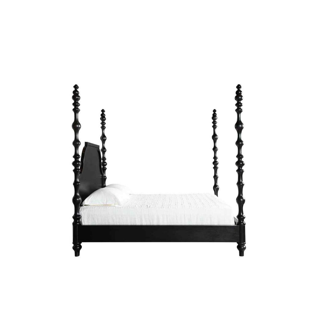 Paul Wooden Black King Bed