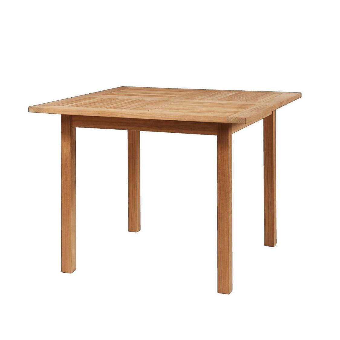 Pearl 5-Piece Square Teak Table Outdoor Dining Set with Stacking Armchairs-Outdoor Dining Sets-HiTeak-Sideboards and Things