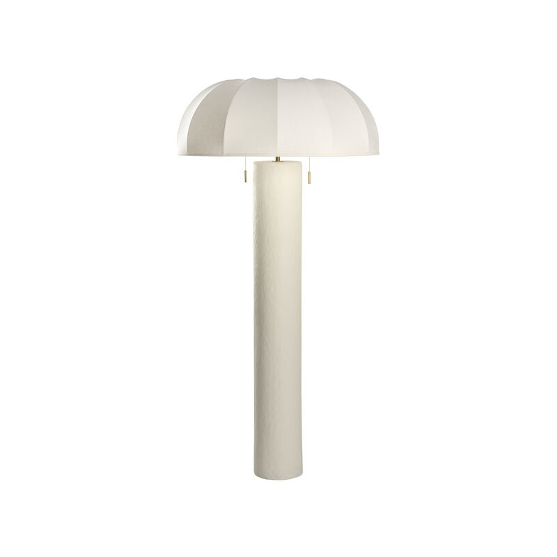 Perruche Umbrella Style White Floor Lamp-Floor Lamps-Wildwood-LOOMLAN