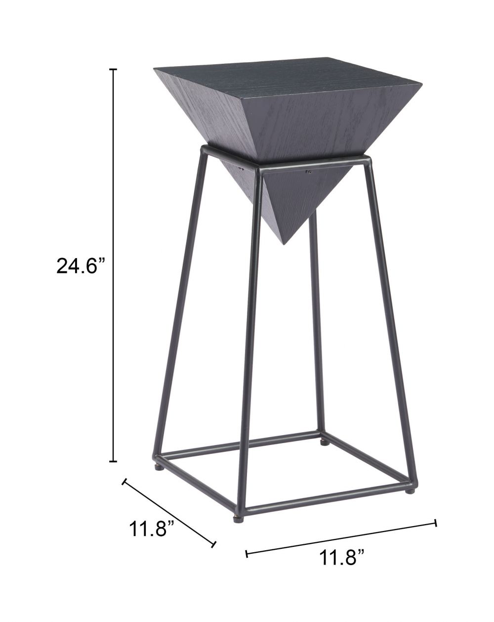 Zuo Modern Pira Steel Base Black Side Table
