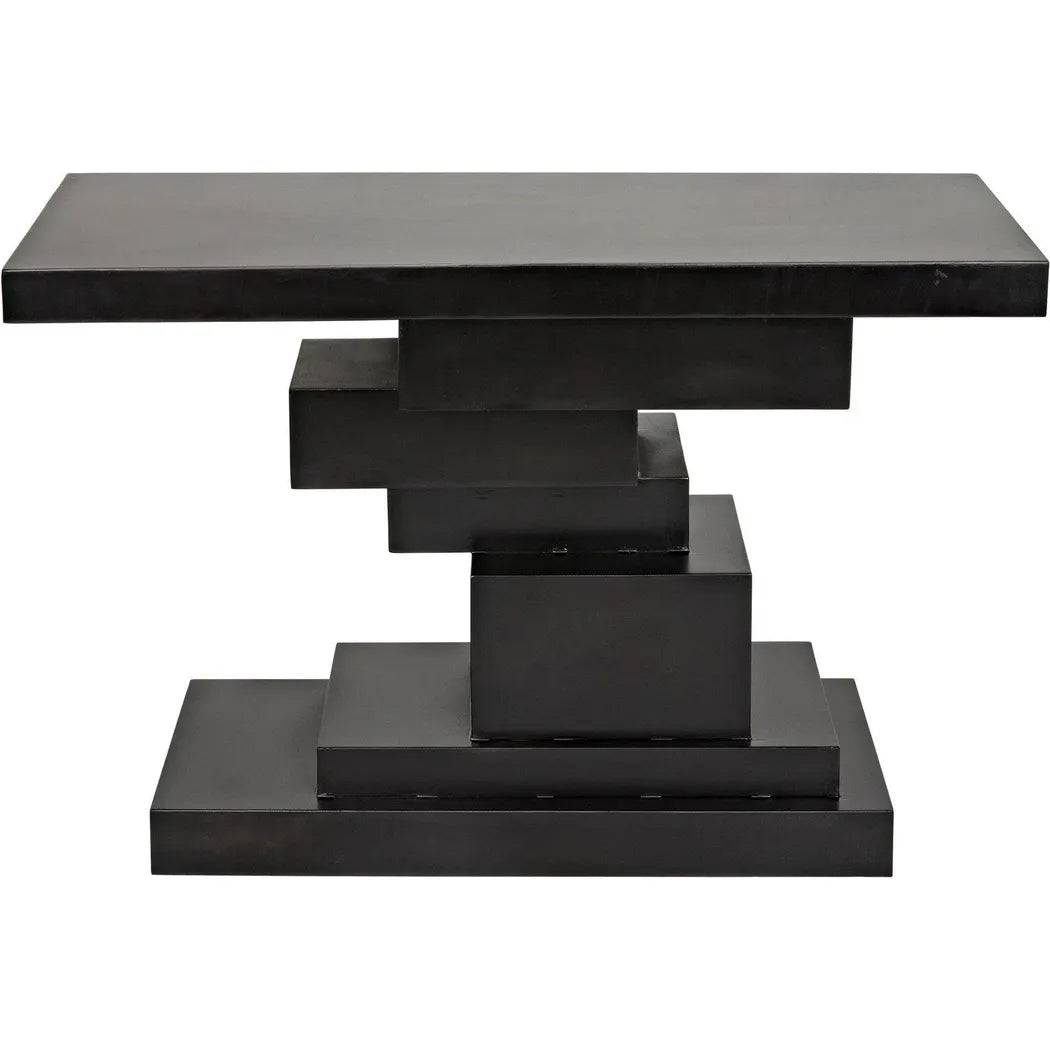 Platoon Black Steel Rectangle Console Table