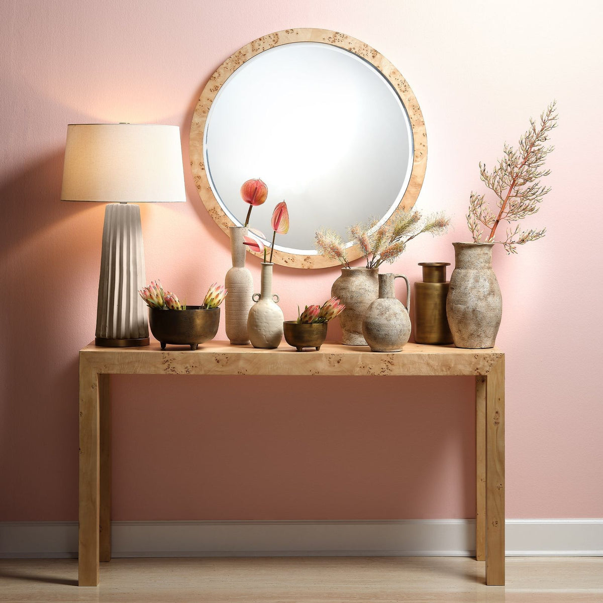 Jamie Young Pleated Ceramic Unique Table Lamp