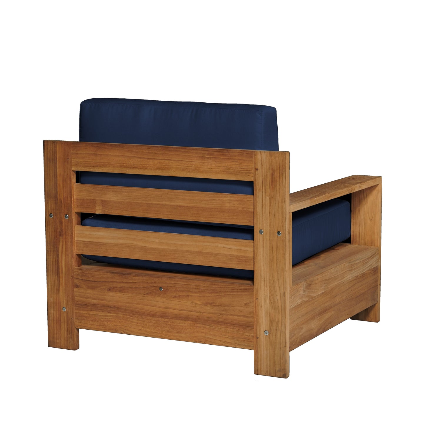 Qube Teak Outdoor Club Chair with Sunbrella Cushion-Outdoor Lounge Chairs-HiTeak-Sideboards and Things