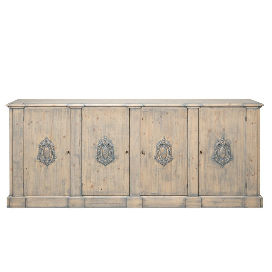 Sarreid Crested Four Doors Wood Sideboard