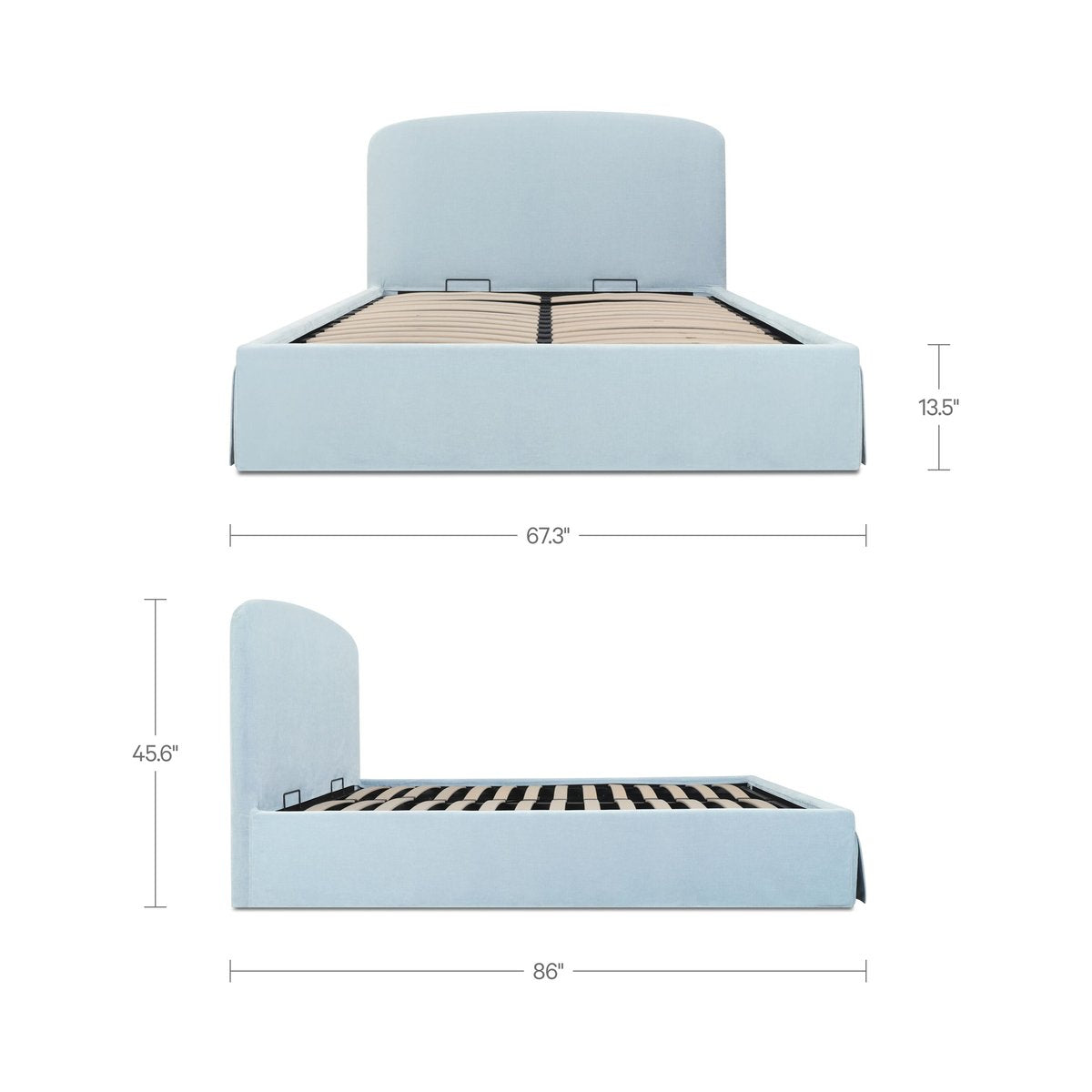 Joan Performance Fabric Bed With Storage
