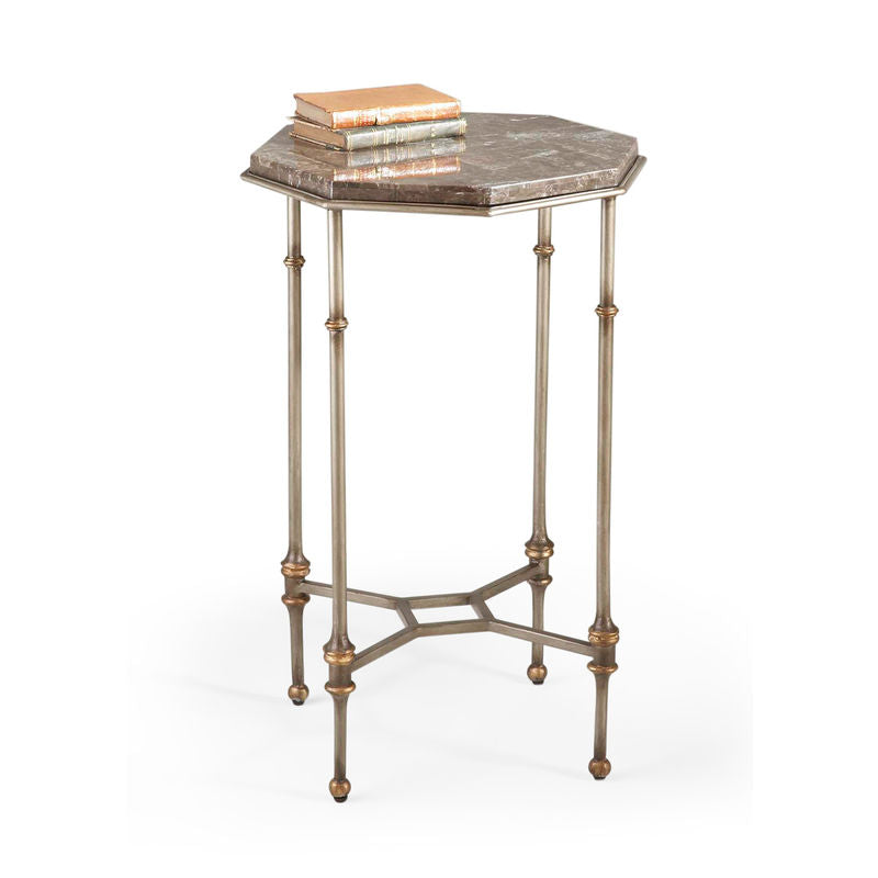 Chelsea House Raleigh Lane Brown Marble Top Side Table
