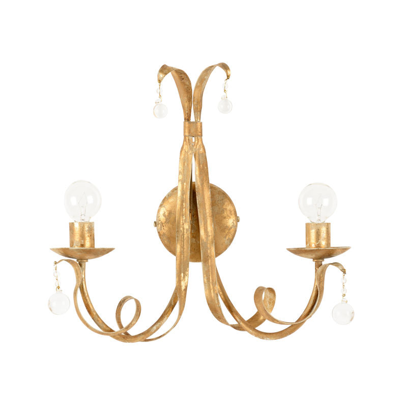 Reed 2 Light Crystal Made Wall Sconce-Wall Sconces-Wildwood-LOOMLAN