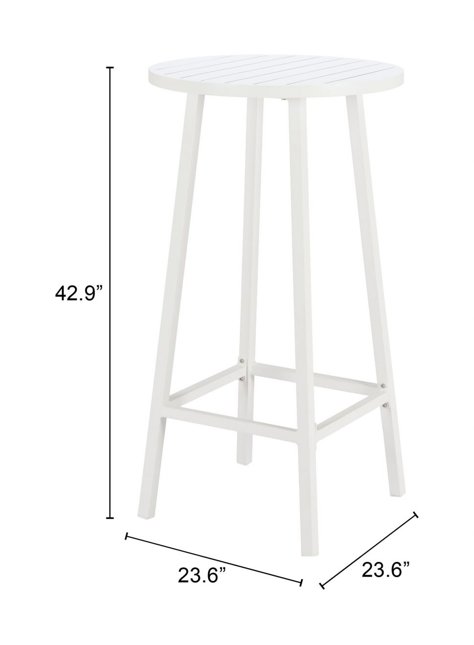 Ren Aluminum White Outdoor Bar Table